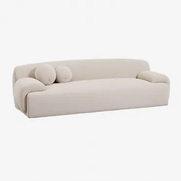 3-zits Bank Shirina Bekleed Chenille Tapiocabeige - Sklum