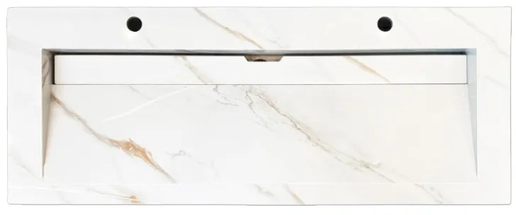 Lambini Designs Quri keramische wastafel 120cm marmer met kraangaten