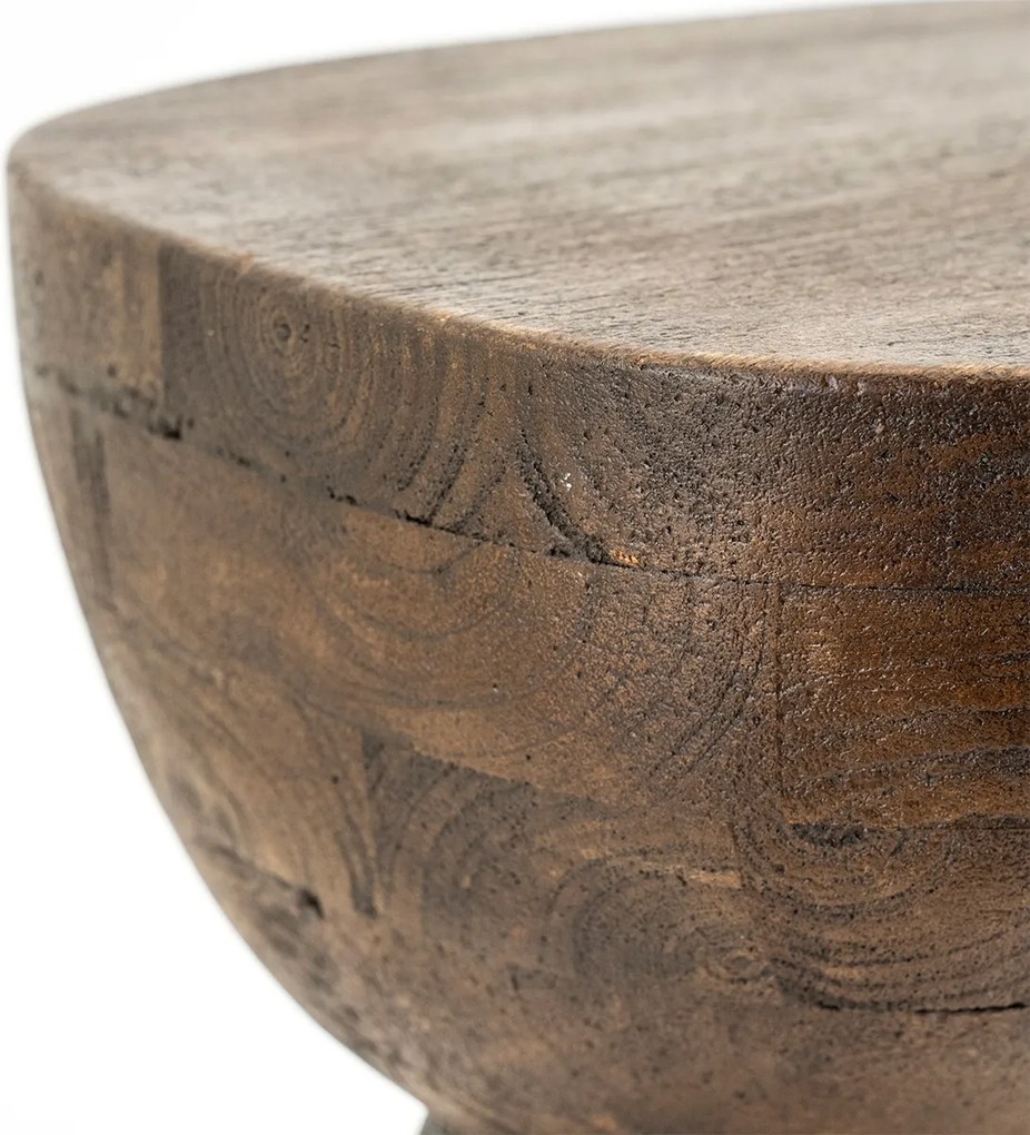 Bijzettafel Organisch Hout Bruin - 37 X 30cm.