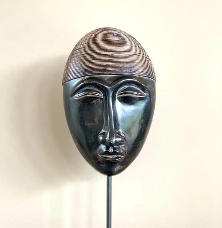 Ornament polystone - ornament Chamon, rond - ornament bruin