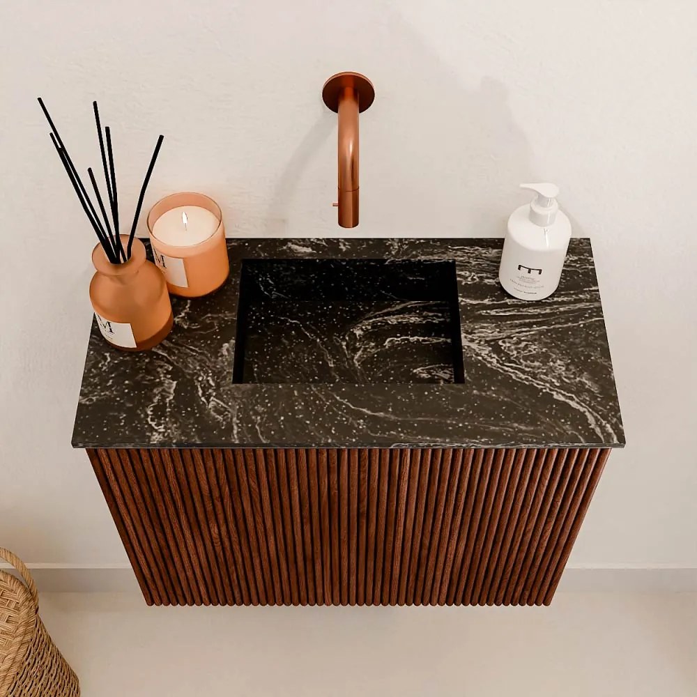 Mondiaz Joya DLux 50cm toiletmeubel ruby met wastafel faye midden zonder kraangat lava