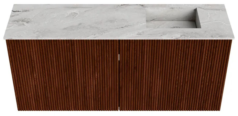 Mondiaz Joya DLux 90cm toiletmeubel ruby met wastafel faye rechts 1 kraangat glace