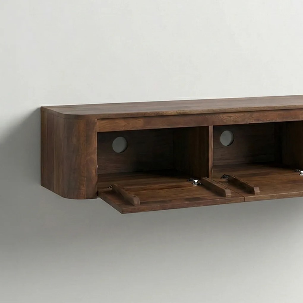 Hangend Tv-meubel Donker Hout 160 Cm - 160x40x30cm.