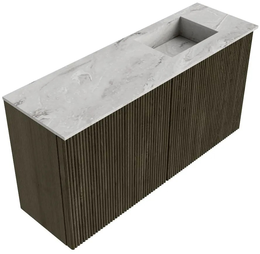 Mondiaz Joya DLux 80cm toiletmeubel shadow met wastafel faye rechts 1 kraangat glace