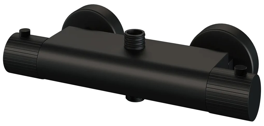 Brauer Stripe opbouw regendouche met 25cm hoofddouche en staafhanddouche zwart mat