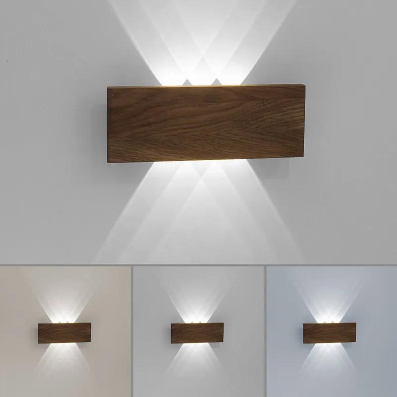 Landelijke wandlamp hout 32 cm incl. LED 6-lichts - Ajdin Modern Binnenverlichting Lamp