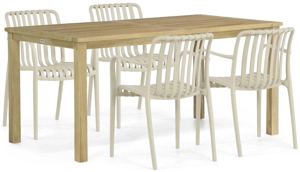 Tuinset 4 personen 160 cm Kunststof Taupe Domani Furniture Vento/Weston