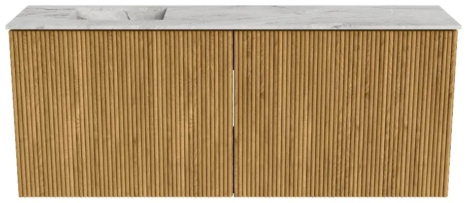 Mondiaz Joya DLux 100cm toiletmeubel oak met wastafel faye links 1 kraangat glace