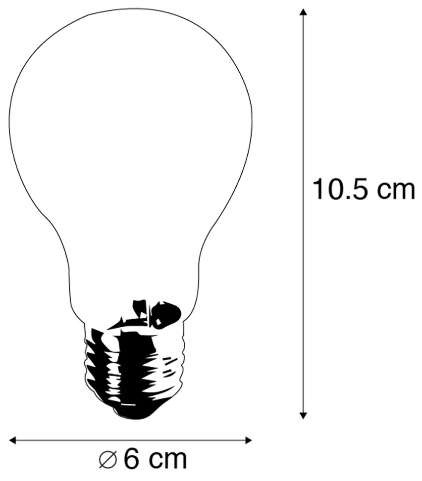 Set van 3 E27 LED gedraaide filament lampen A60 helder 3W 210 lm 2200K