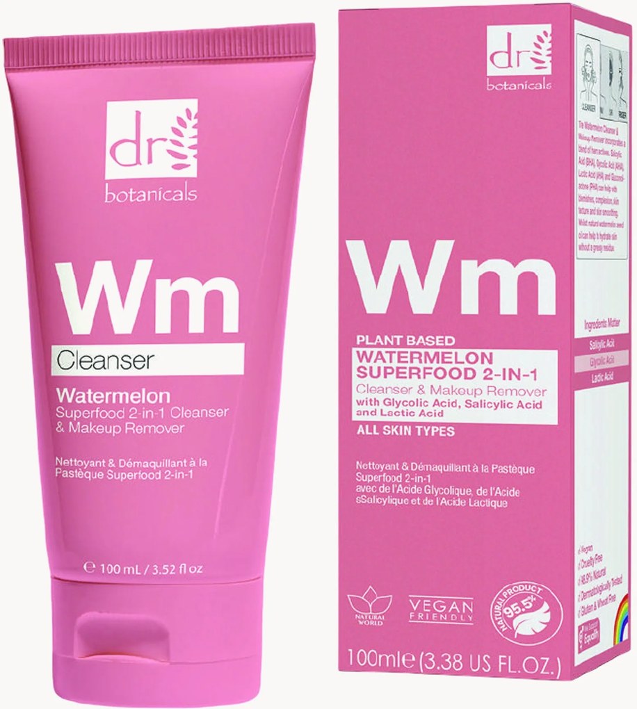 Reinigings- & make-up remover Watermelon Superfood 2-in-1 met glycolzuur, salicylzuur en melkzuur