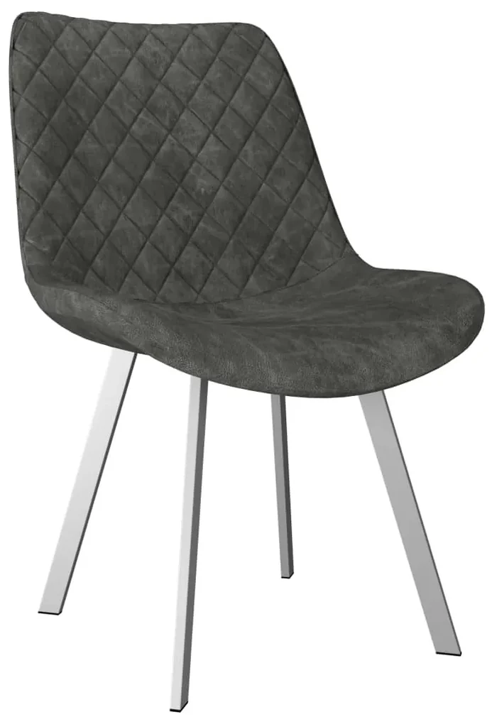 vidaXL Eetkamerstoelen 2 st kunstsuède grijs