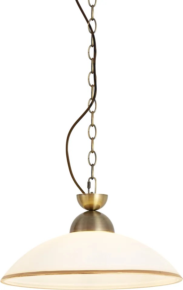 Klassieke hanglamp brons met opaal glas - Katarina