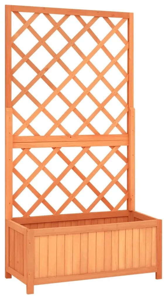 vidaXL Latwerkplantenbak 70x30x135 cm massief vurenhout bruin
