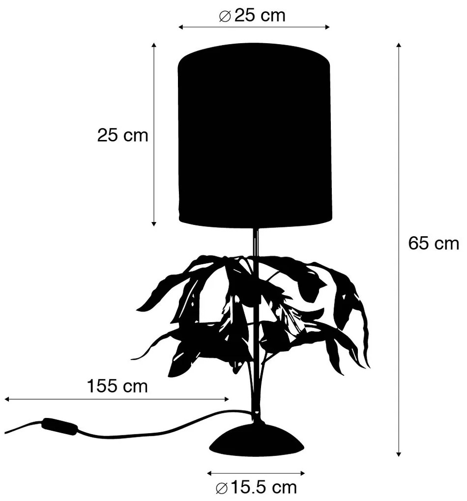 Vintage tafellamp antiek goud met groene kap - Linden