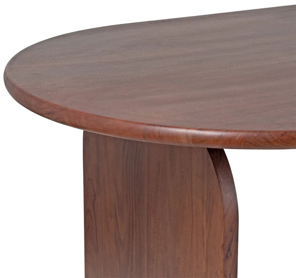 Ovale Eettafel Walnoot Japandi 250 Cm - 250 X 100cm.