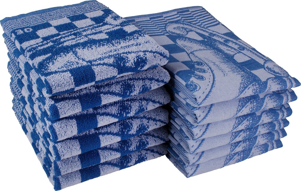 Keuken- & Theedoek schaatsen – set van 12 – blauw