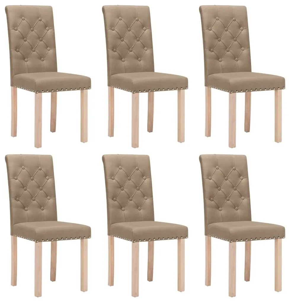 vidaXL Eetkamerstoelen 6 st stof taupe