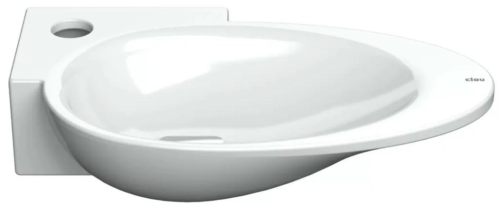 Clou First keramische hoekfontein 39cm met kraangat links wit glans