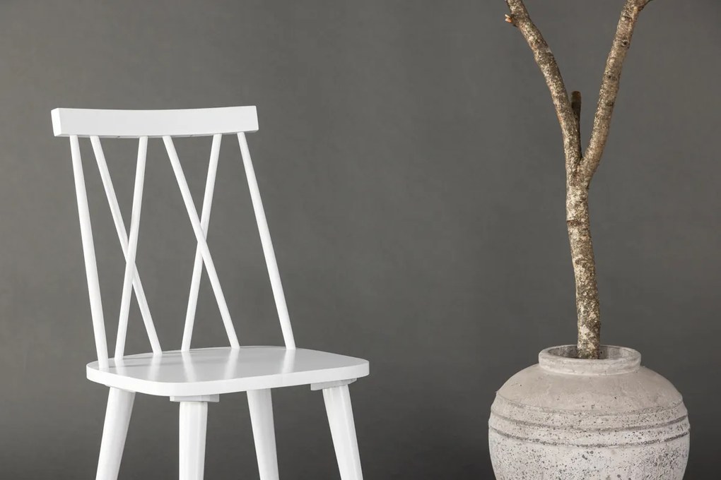 Jörn Eetkamerstoel - Lena - Wit - Rubberhout - Jörn