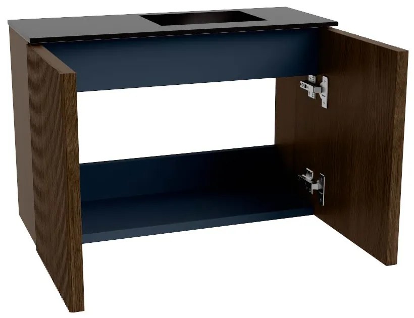 Mondiaz Joya 60cm toiletmeubel walnut met wastafel faye rechts 1 kraangat urban