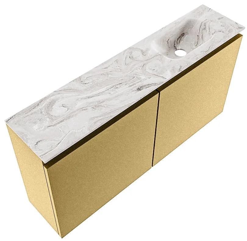 Mondiaz Ture DLux toiletmeubel 100cm oro met wastafel glace rechts zonder kraangat