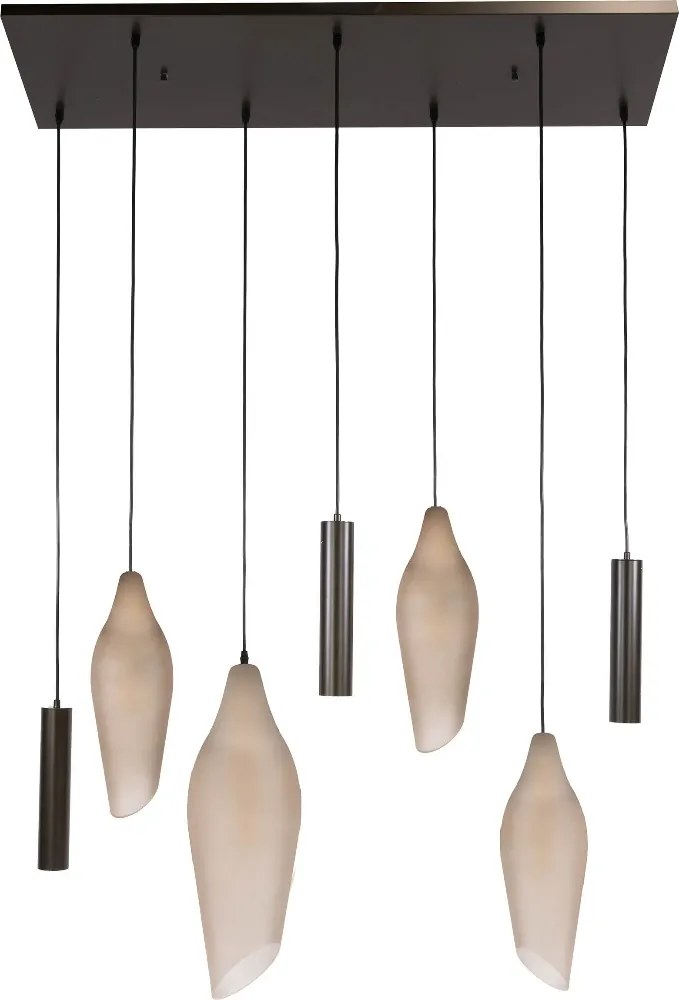 Hanglamp Met Organische Glazen Kappen
