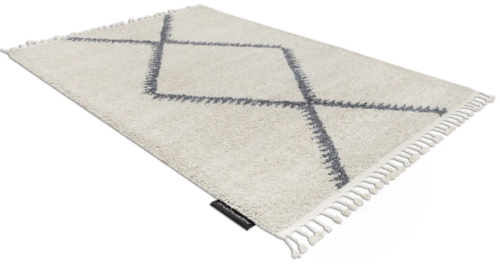 Tapijt BERBER MEKNES B5910 crème / grijskleuringrand ,  Barber , marokkaanse shaggy