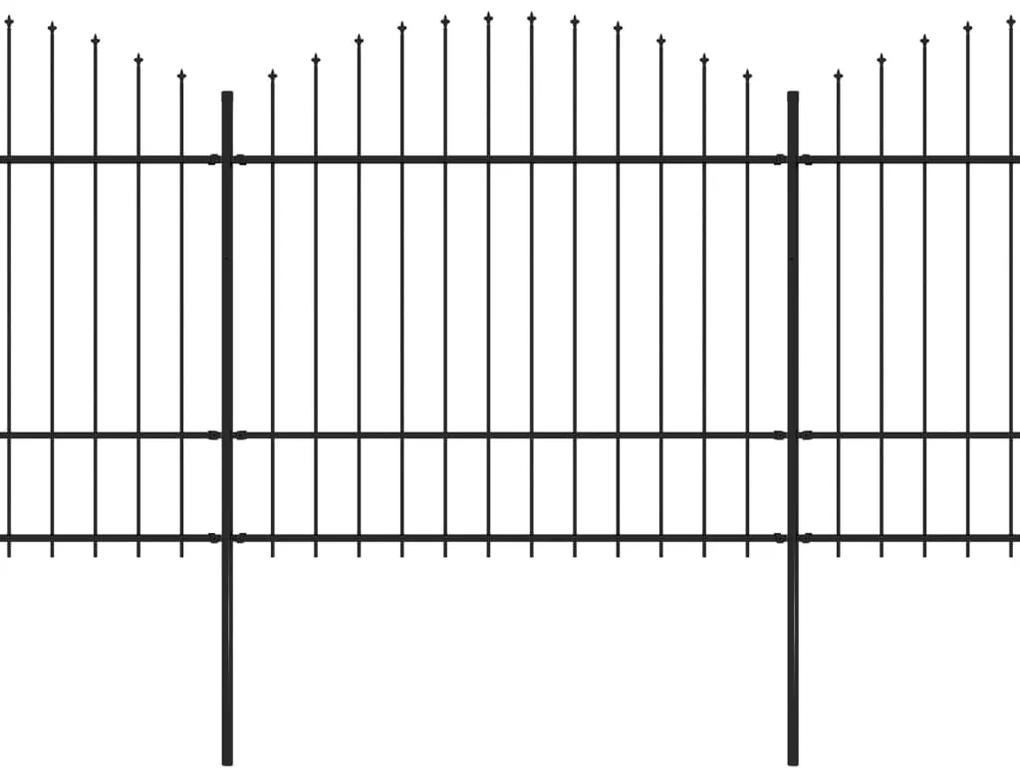 vidaXL Tuinhek met speren bovenkant (1,5-1,75)x3,4 m staal zwart