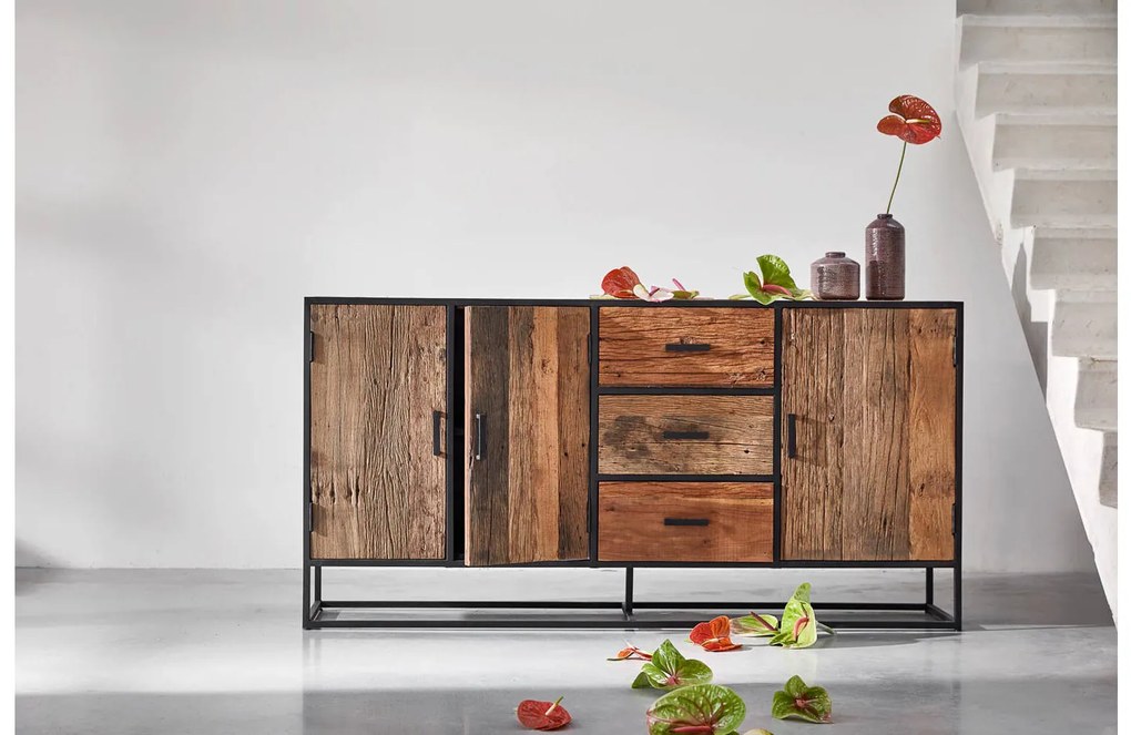 Goossens Eco Dressoir Otik, 3 deuren 3 laden