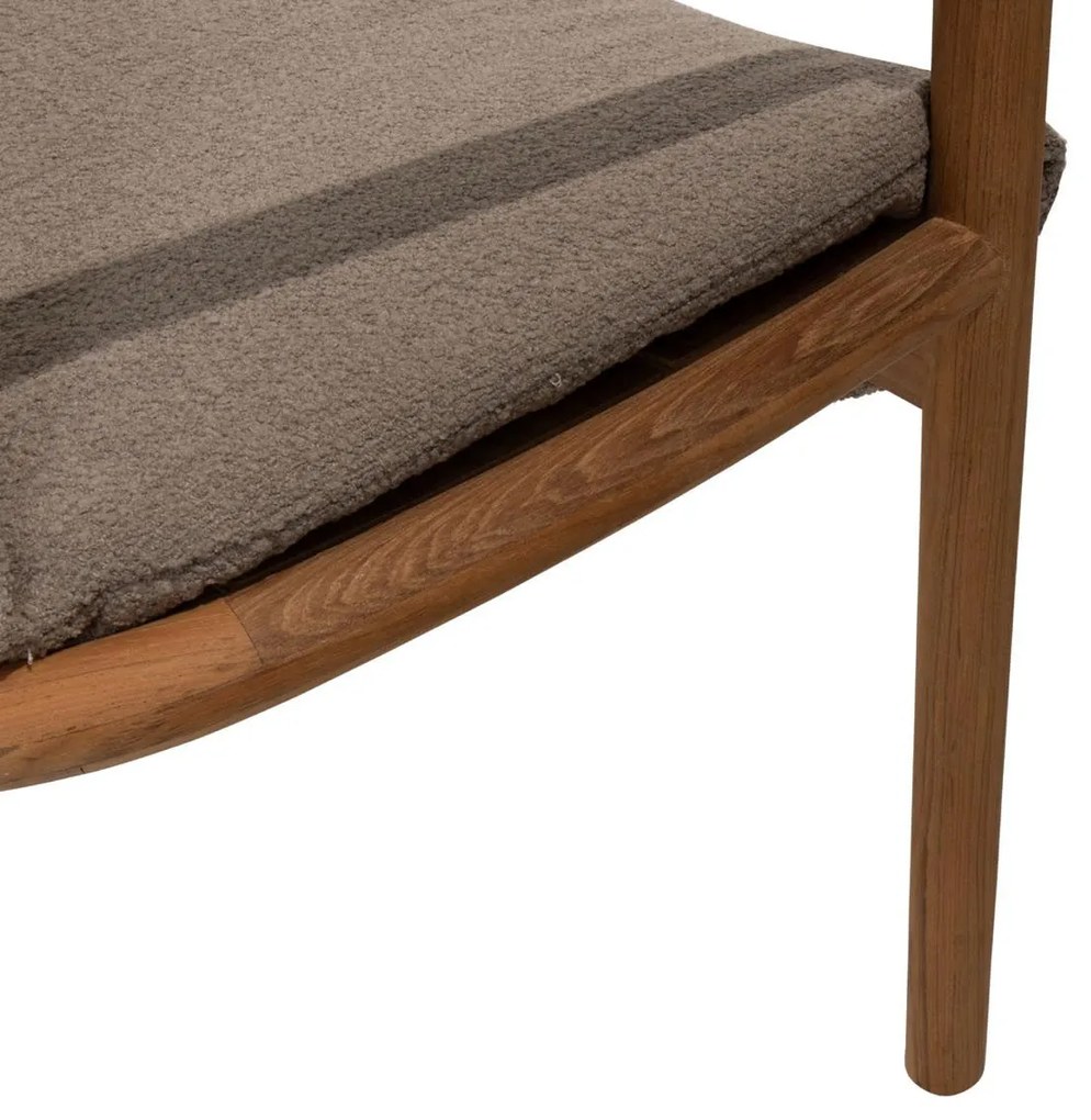 4 Seasons Outdoor Tess teak dining chair met bouclé bekleding  Tuinstoel    taupe weerbestendig