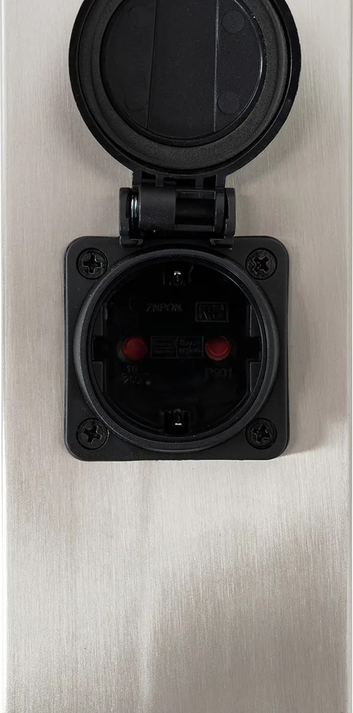 Buitenlamp staal 80 cm met stopcontact IP44 - Malios