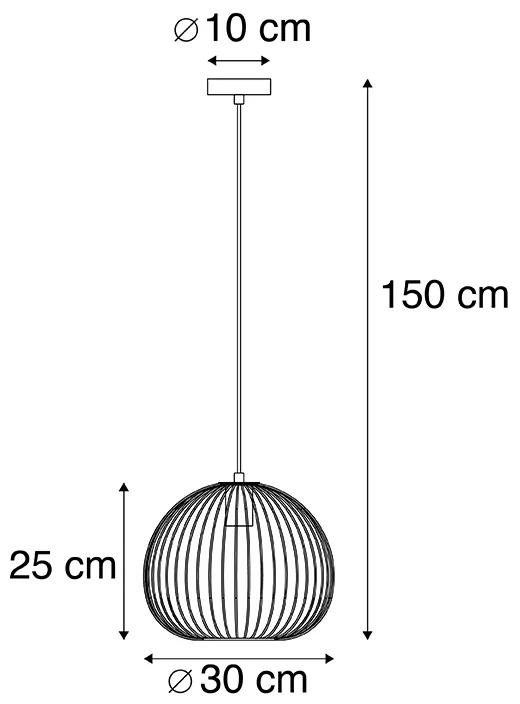 Design hanglamp zwart - Wire Dough Design E27 bol / globe / rond Binnenverlichting Lamp