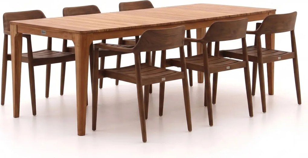 + 10% kassakorting | Diningset Bellagio  | 6 personen teakhout | Tuinset stapelbaar | 7-delig | Kees Smit Tuinmeubelen