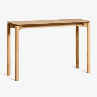 Rechthoekige Console 120x40 Cm In Mdf Met Eikenfineer Munden Eikenhout - Sklum