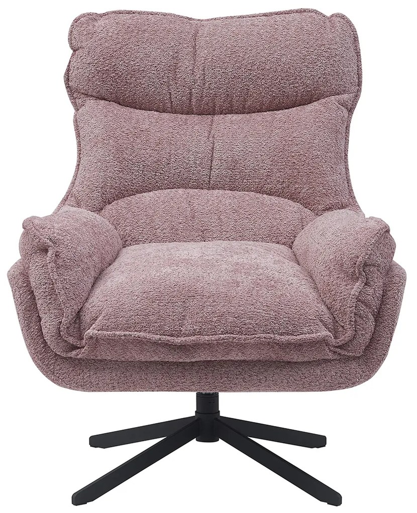 Starfurn Vera Fauteuil Roze Chenille Stof Draaibaar