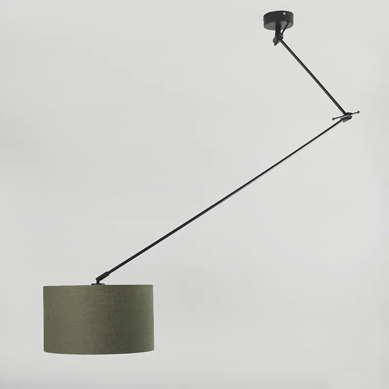 Hanglamp zwart met kap 35 cm groen verstelbaar - Blitz Modern E27 rond Binnenverlichting Lamp