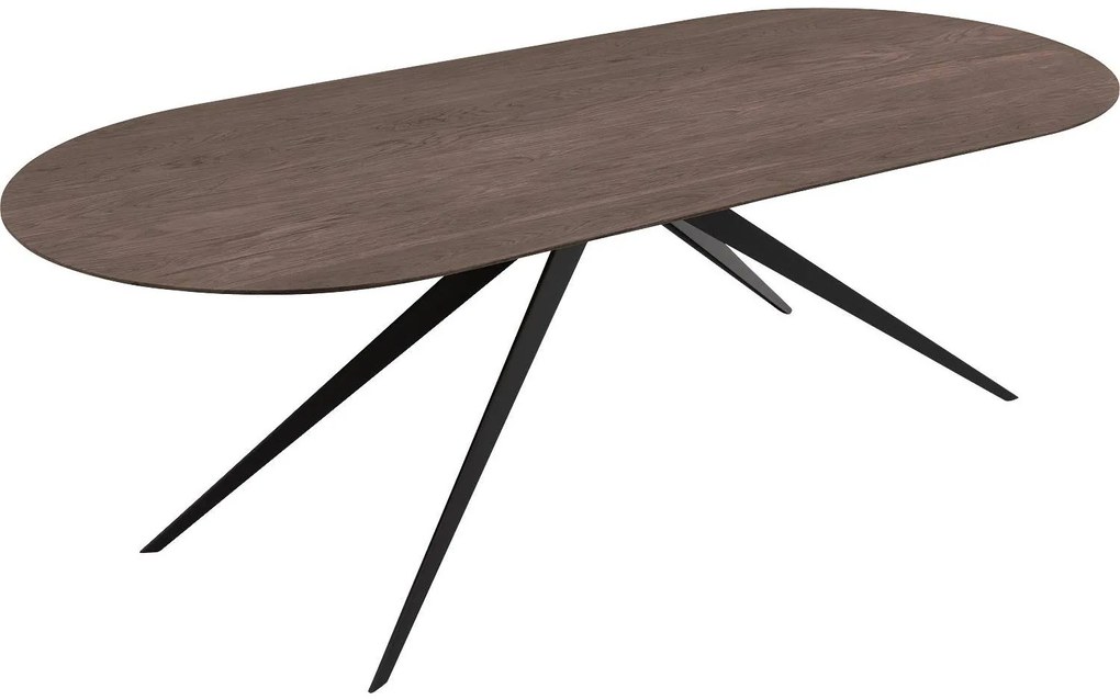 Goossens Excellent Eettafel Uniek, Semi rond 240 x 100 cm