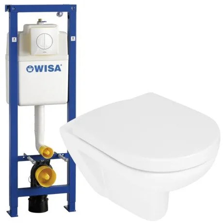 Wisa toiletset met spoelrandloos toiletpot zitting soft close en quick release bedieningsplaat wit SW205835