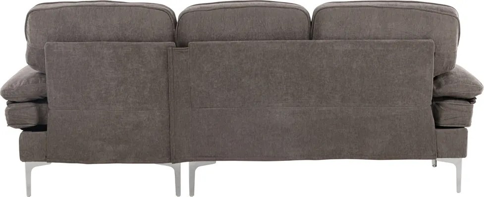 Jörn Reims Sofa - Bank met Chaise Longue - 3-Zitsbank - Grijs Stof - Jorn