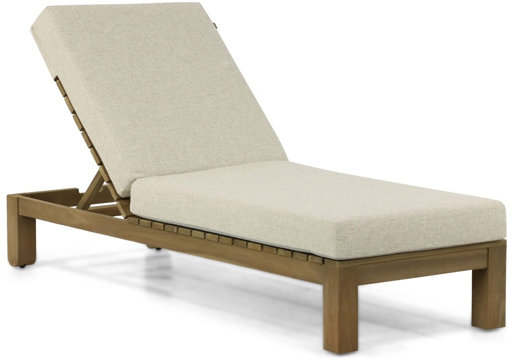 Santika Furniture Santika Arlington Ligbed Met Sahara Kussen Teak Old Teak Greywash