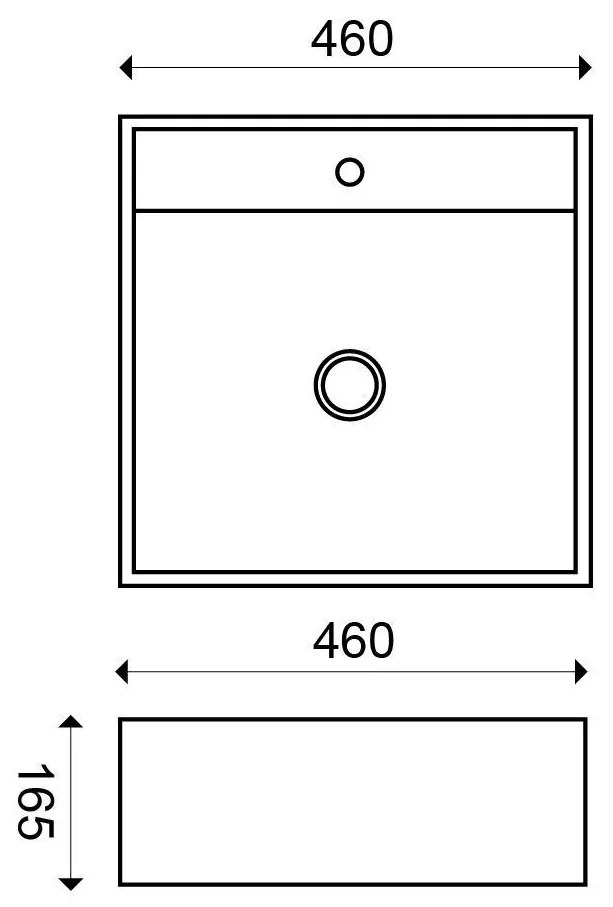 Mueller Larx wastafel 46x46x16cm wit