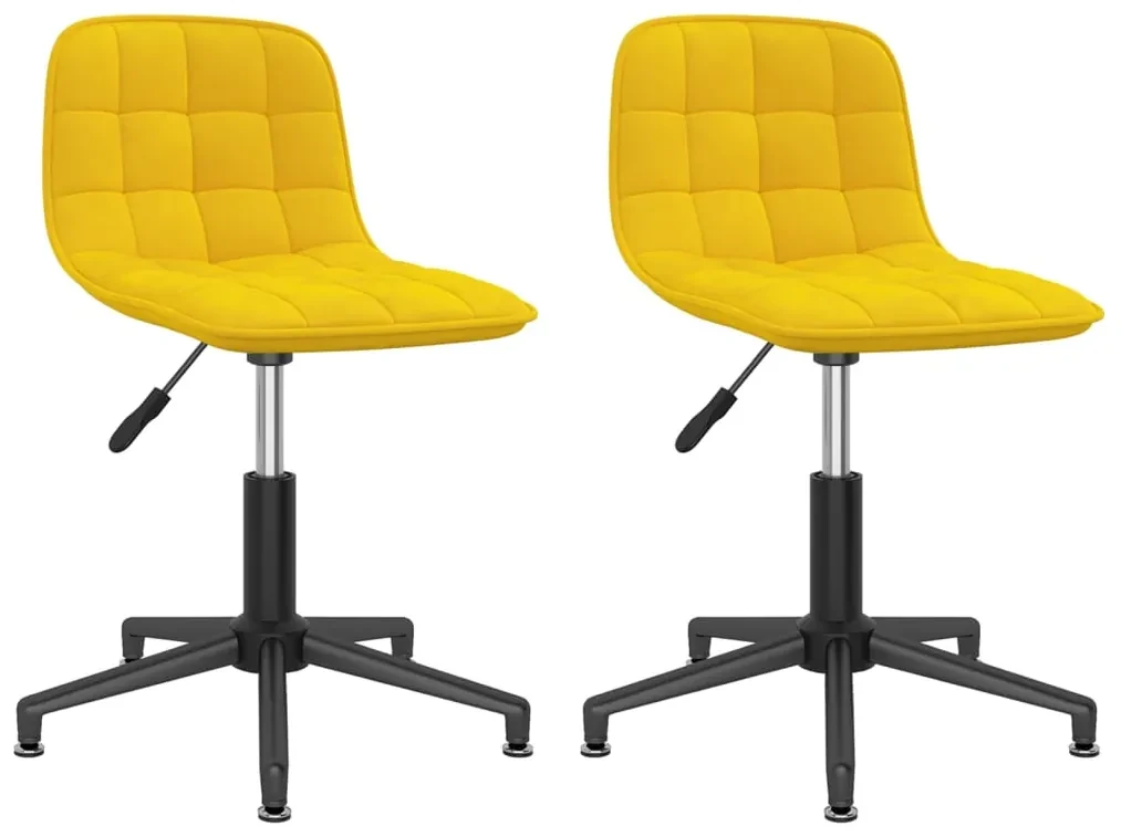 vidaXL Eetkamerstoelen draaibaar 2 st fluweel geel