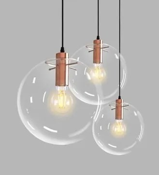 Hangende glazen plafondlamp Lassi 30 cm Rose Gold