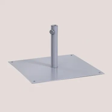 Vierkante Parasolvoet 60x60 Cm In Staal Peuet Grijs - Sklum