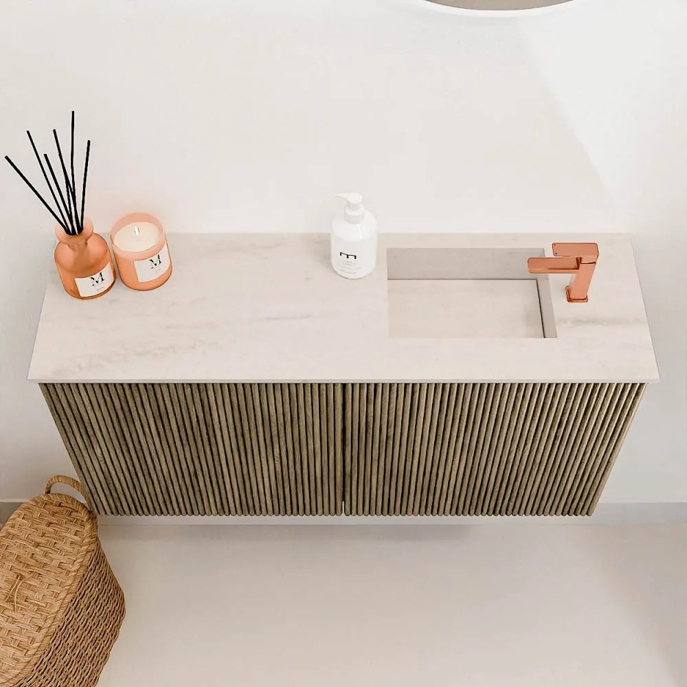 Mondiaz Joya DLux 80cm toiletmeubel dusk met wastafel faye rechts 1 kraangat meli