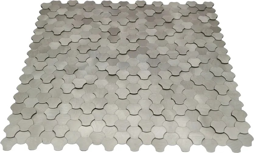 Zelfklevende Mozaïektegels Metaal | Driepas 3D Zilver | 30,5×29,6 cm | Keuken, Bad & WC