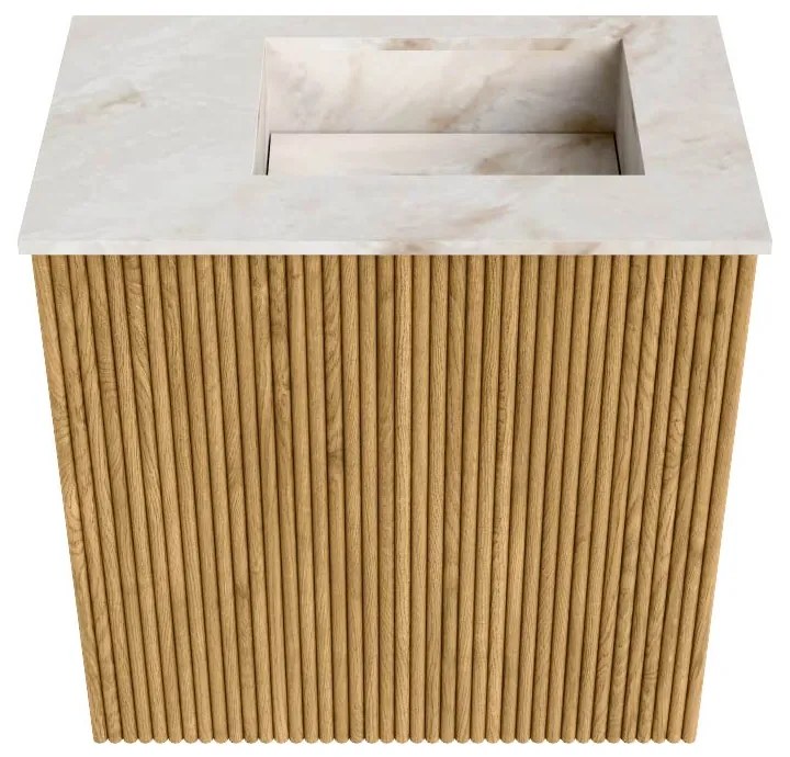 Mondiaz Joya DLux 40cm toiletmeubel oak met wastafel faye rechts zonder kraangat frappe