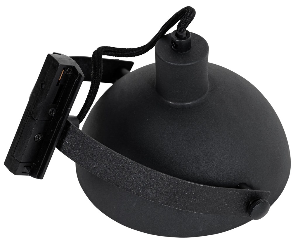 Industriële 1-fase railspot zwart met gouden binnenkant - Iconic Magnax