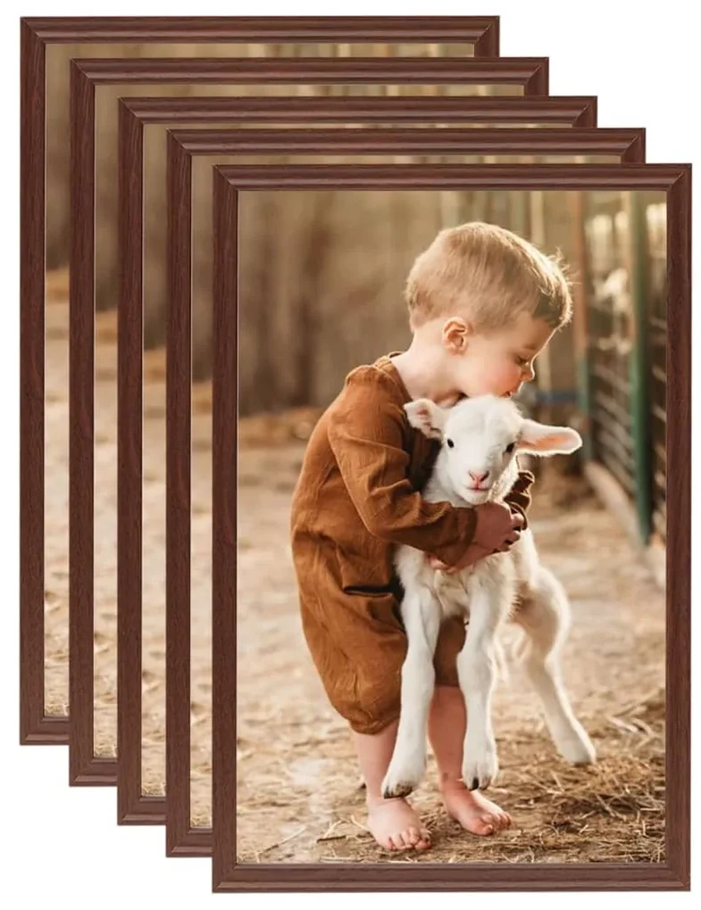 vidaXL Fotolijsten 5 st voor wand of tafel 70x90 cm MDF goudkleurig