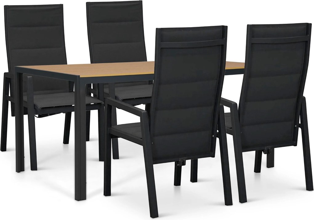 Tuinset 4 personen 150 cm Aluminium Grijs Lifestyle Garden Furniture Essence/Creta